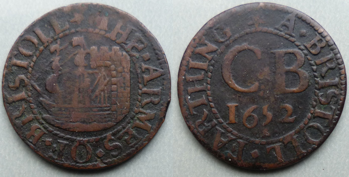 Bristol, city issue 1652 farthing N1476